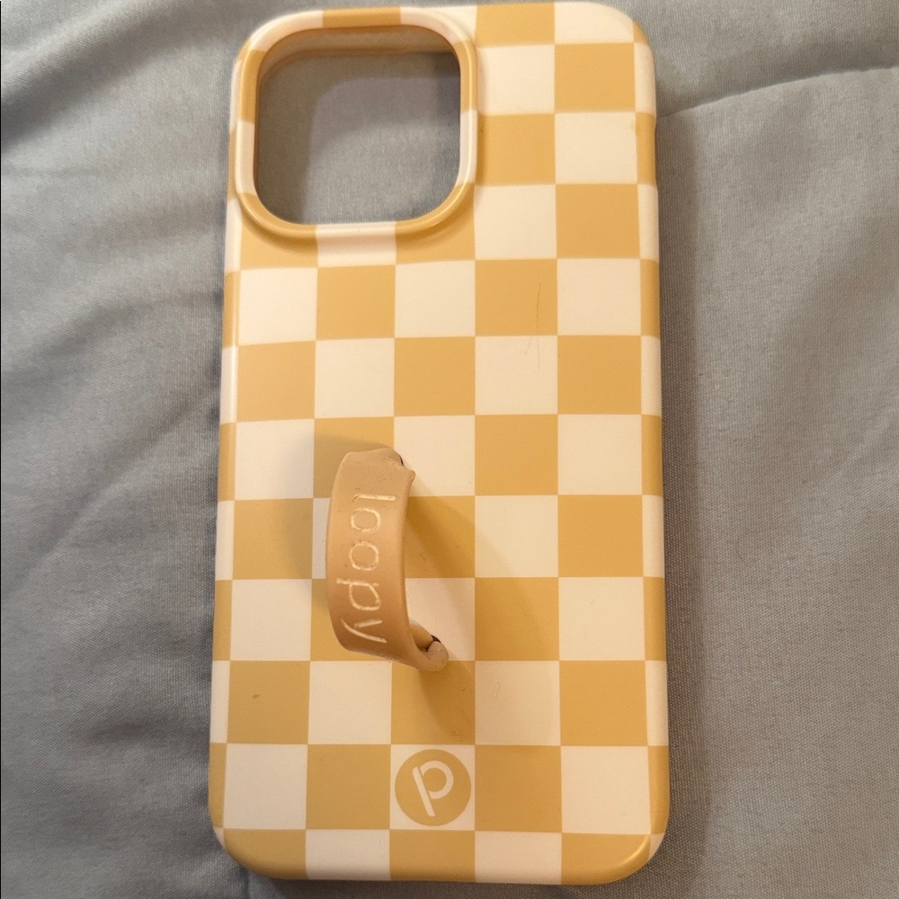 Loopy Case Beige Checkered Phone Case
